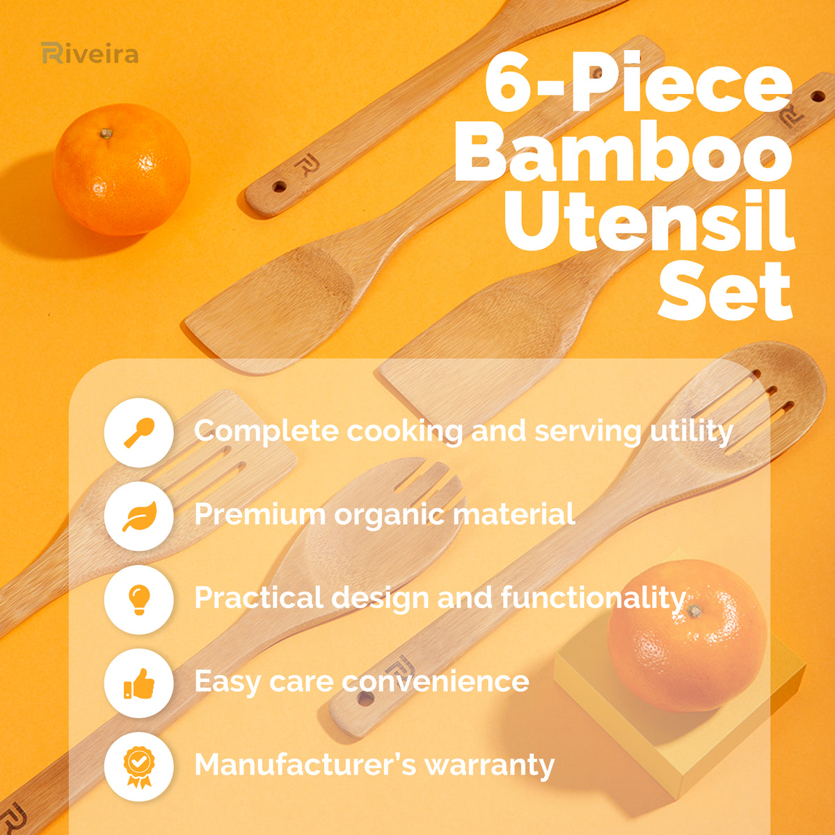 Viodyne  Bamboo Cooking Utensils, 3 pcs/set