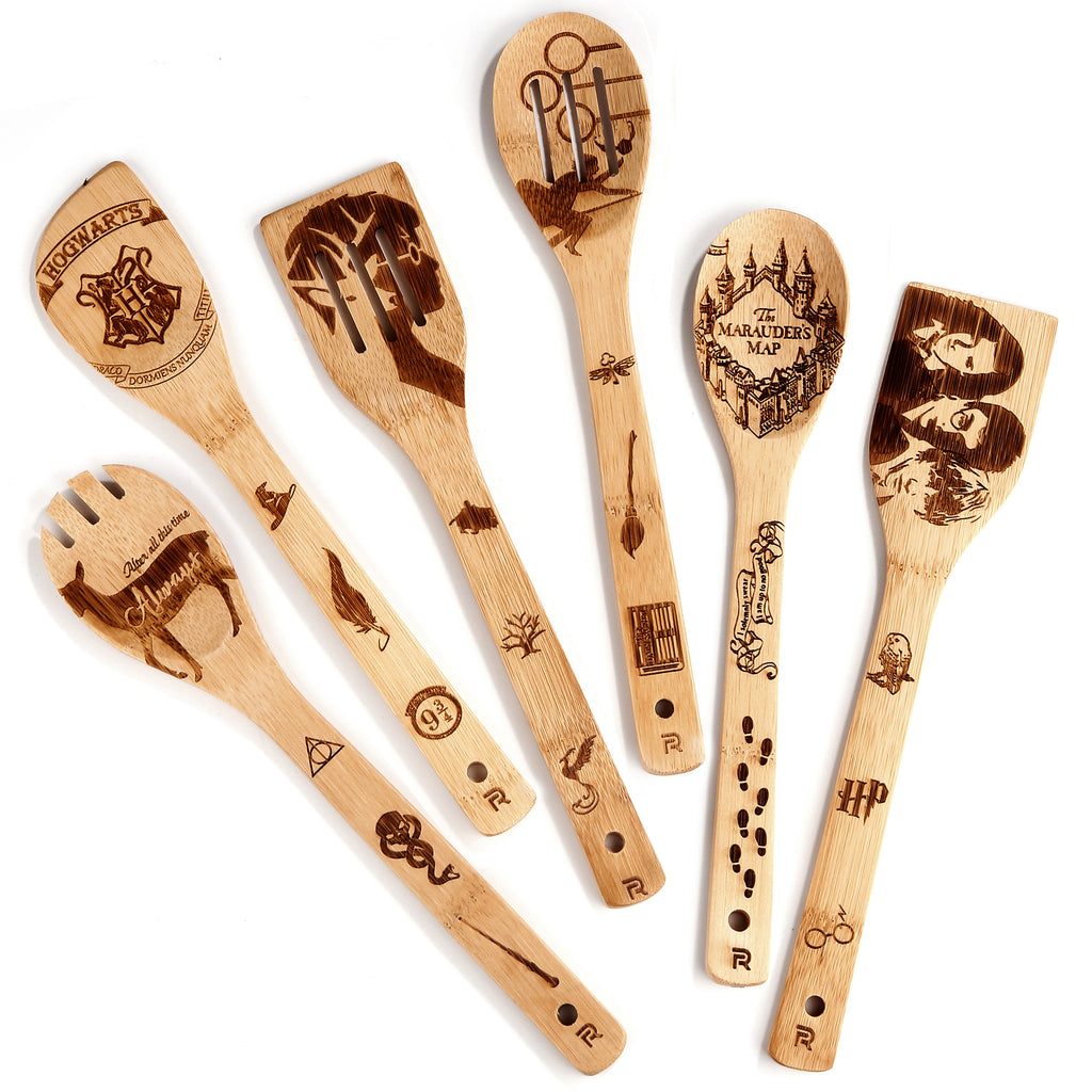 Christmas Gift for Mom Wooden Spoons For Cooking Utensils Set 6-piece for Nonstick Cookware