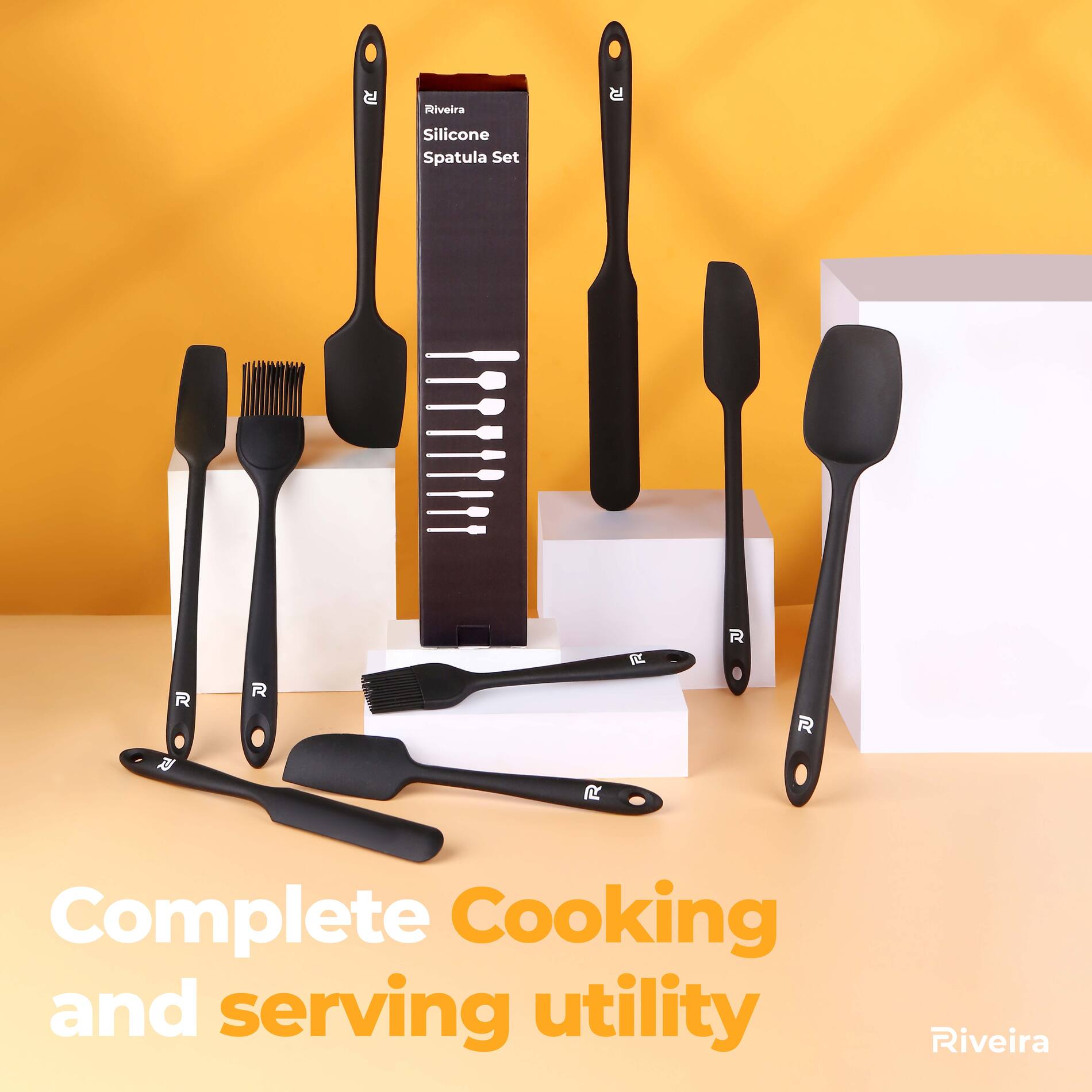 Riveira Silicone Spatula Set 4-Piece 600°F+ Heat Resistant kitchen utensils  set Cooking Utensils Set…See more Riveira Silicone Spatula Set 4-Piece