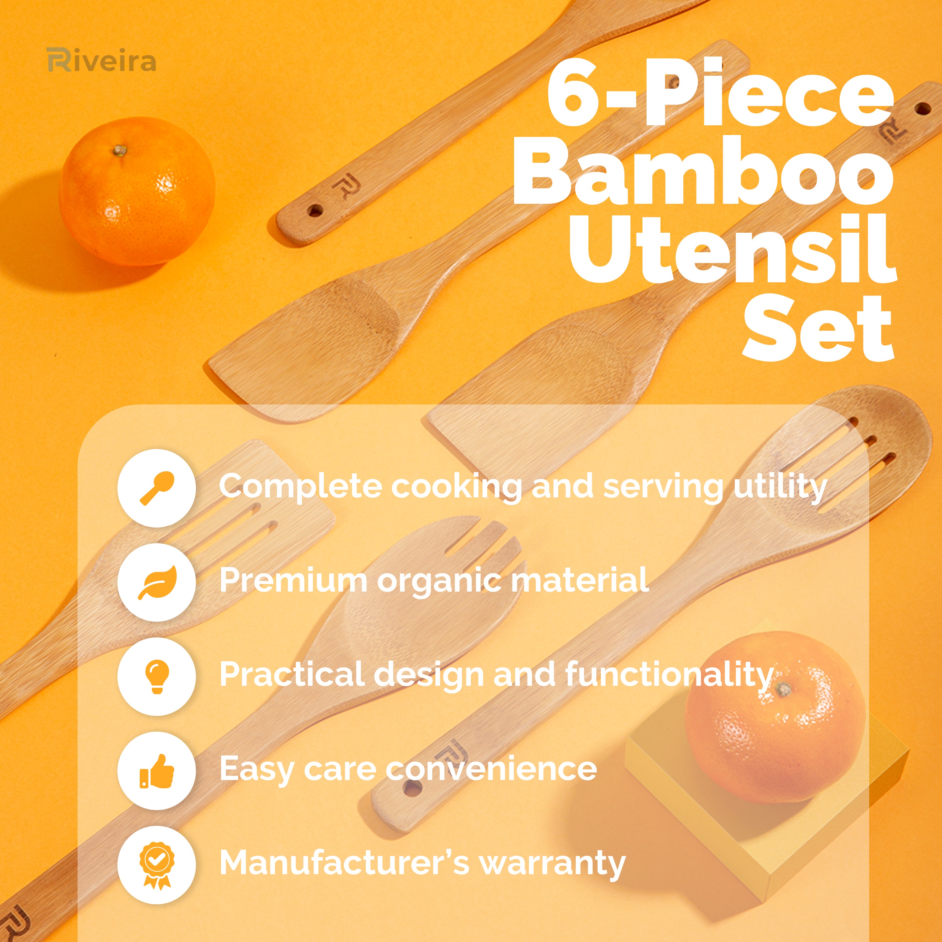 Riveira Bamboo Cooking Utensils Set